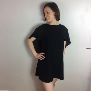 TopShop Butterfly Sleeves Black Mini Dress Lined